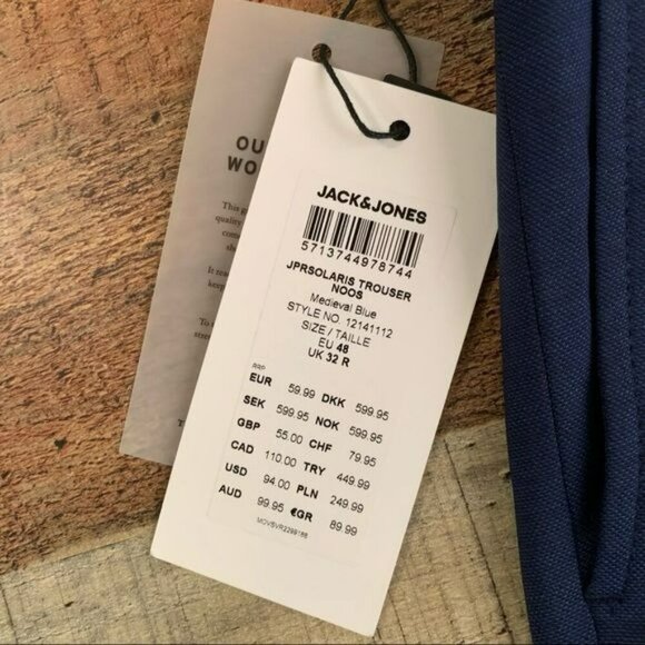 ASOS Jack and Jones premium slim fit stretch suit trousers in blue - 32x32 - Picture 8 of 10